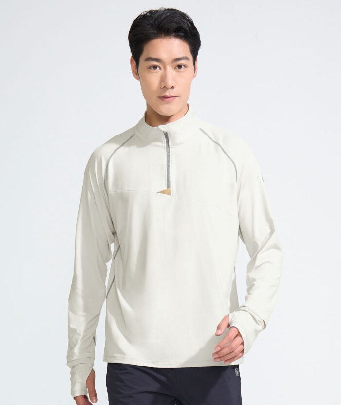 抗UV-Apex涼感彈性立領長袖上衣-男