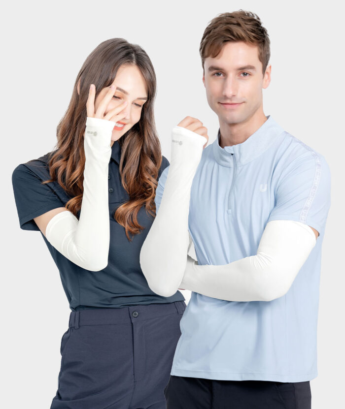 抗UV-Apex超涼感袖套-彈力指洞 - 天使白#01, M