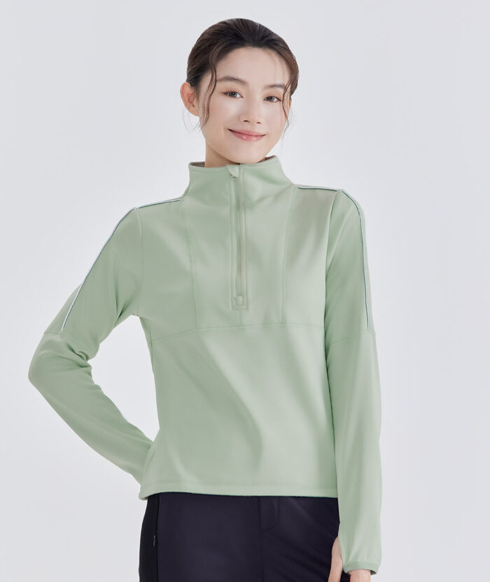 石墨烯恆溫舒絨立領開襟反光上衣-女