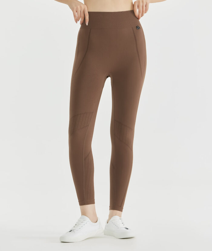 高腰織紋絲語緊緻內搭褲-女