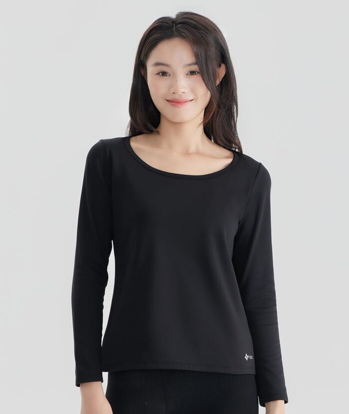 石墨烯恆溫舒絨大U領保暖上衣-女