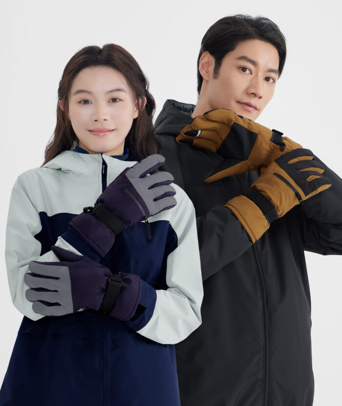 防水環保長版拉鍊石墨烯保暖手套