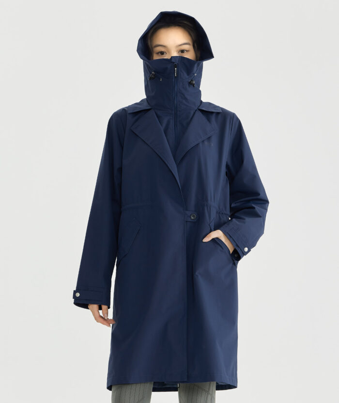 防水透濕環保長版造型外套-女