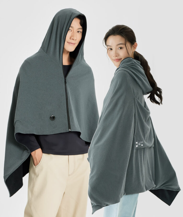 石墨烯恆溫舒絨多功能保暖斗篷電熱毯