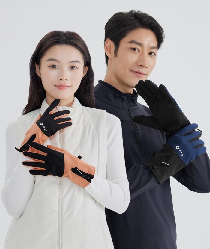 防風軟殼刷毛拉鍊保暖手套