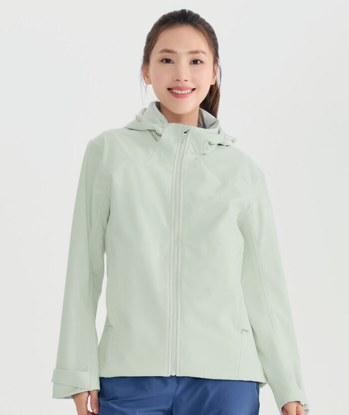 防水防風軟殼帽可拆保暖外套-女