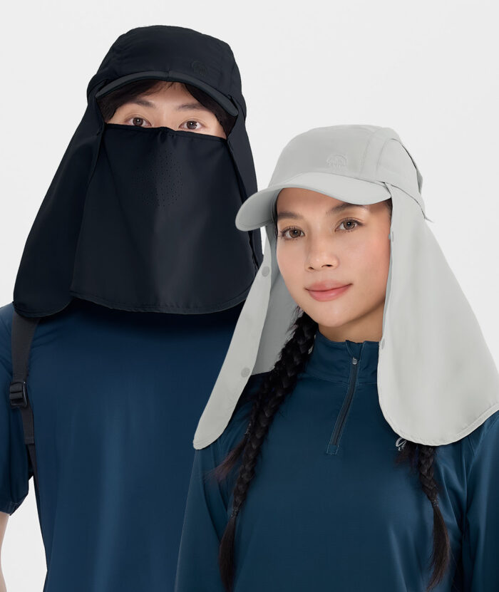 抗UV-環保防潑水多功能面罩護頸帽-摺疊收納