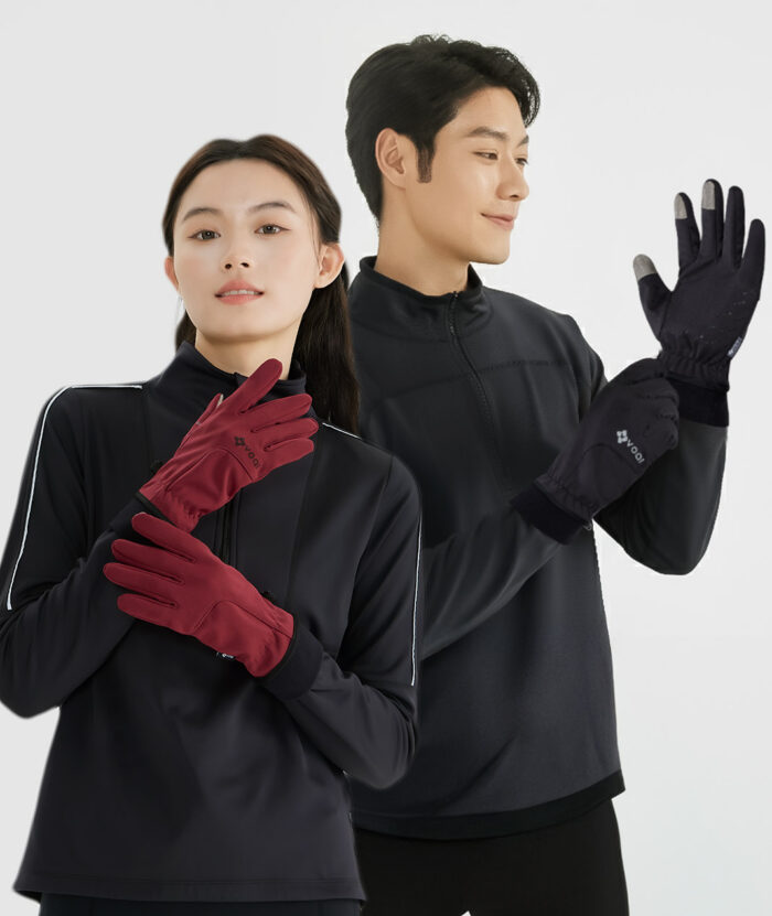 防風軟殼刷毛造型保暖手套