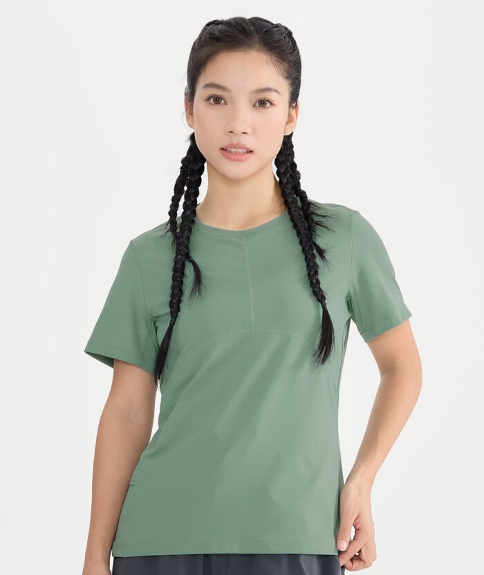 抗UV-Apex銀纖維抗菌爬線短袖上衣-女