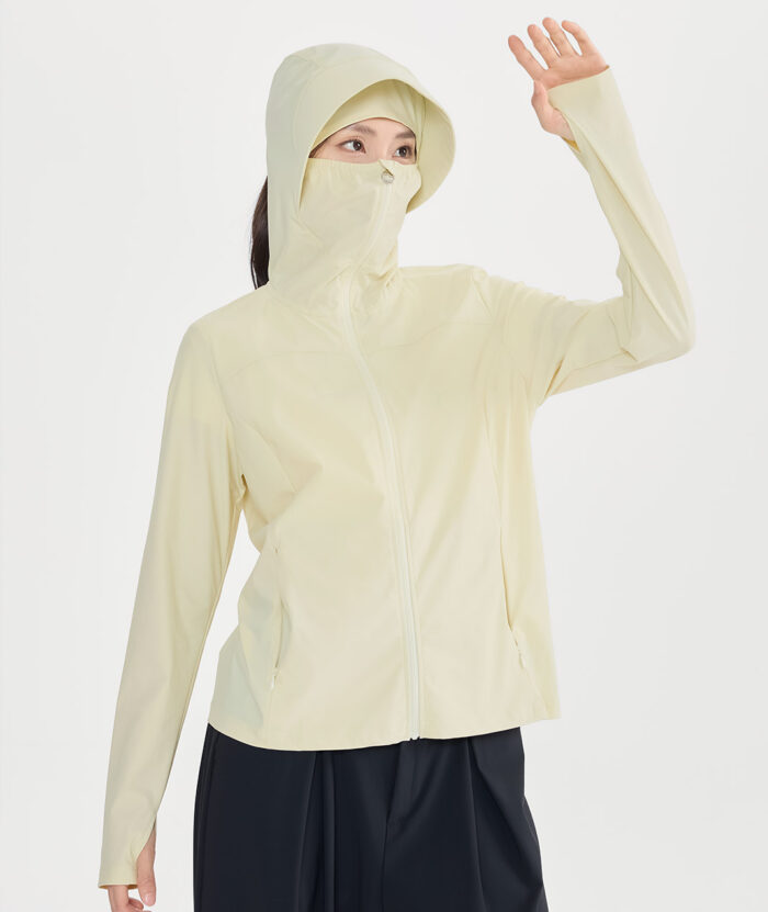 抗UV-Apex涼感排汗全護口罩連帽外套-女