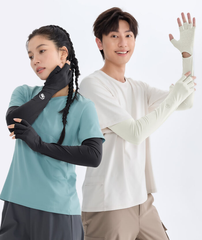 抗UV-Apex涼感彈性露指袖套