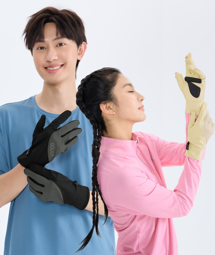 抗UV-Apex涼感排汗速乾撞色掀指手套