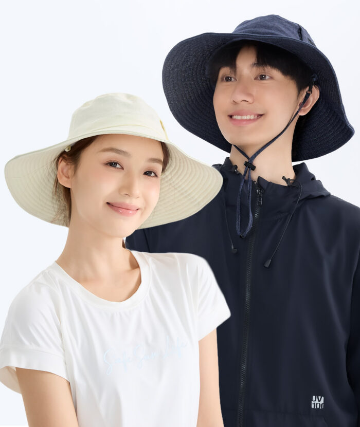 抗UV-休閒小口袋造型漁夫帽