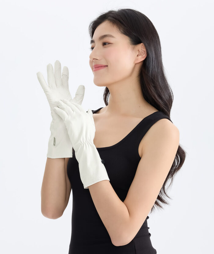 抗UV-Apex涼感彈性中長版掀指手套-女