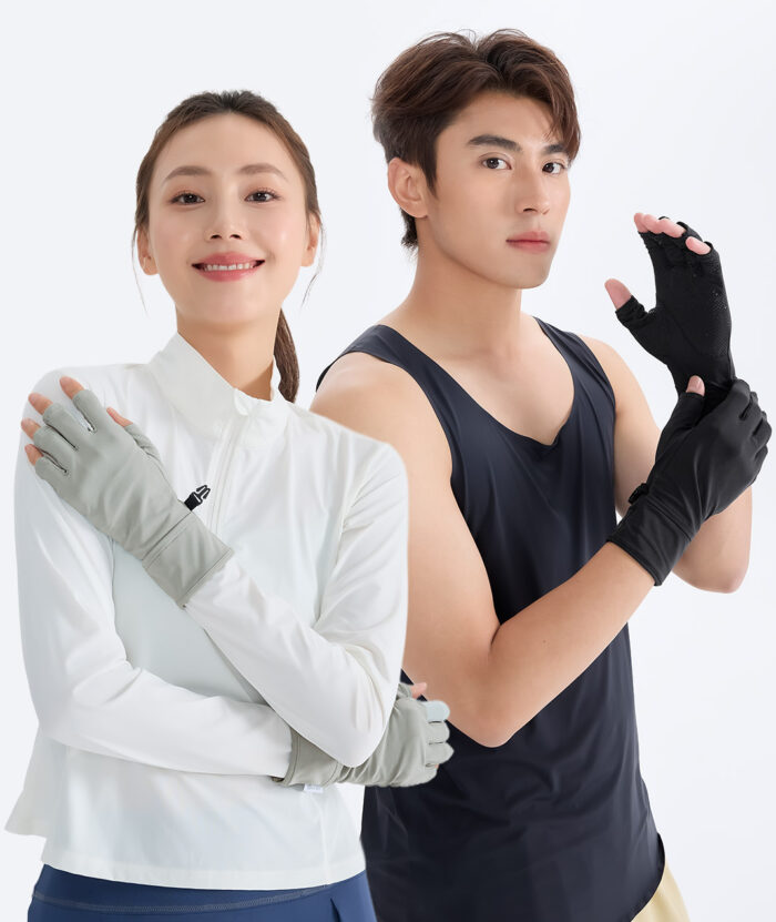 抗UV-Apex涼感彈性露指止滑手套