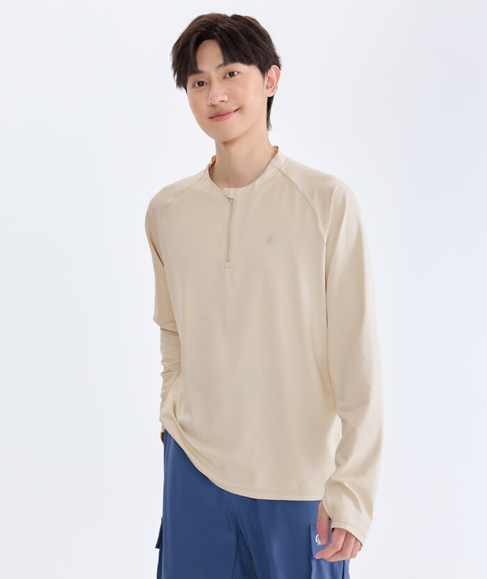 抗UV-Apex銀纖維抗菌半開襟長袖上衣-男