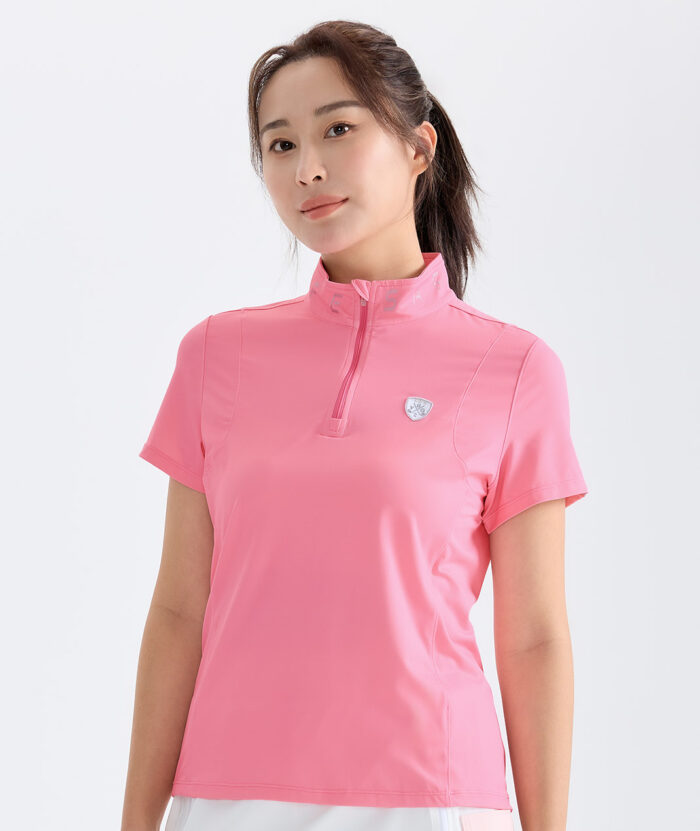 抗UV-Apex銀纖維抗菌剪接立領上衣-女