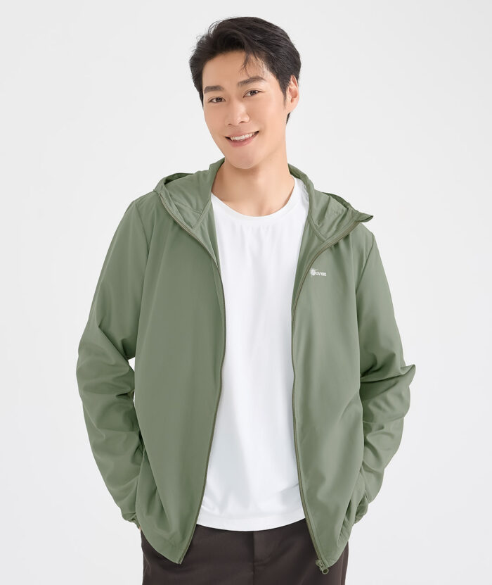 抗UV-Suptex清涼透氣連帽男外套-自體收納