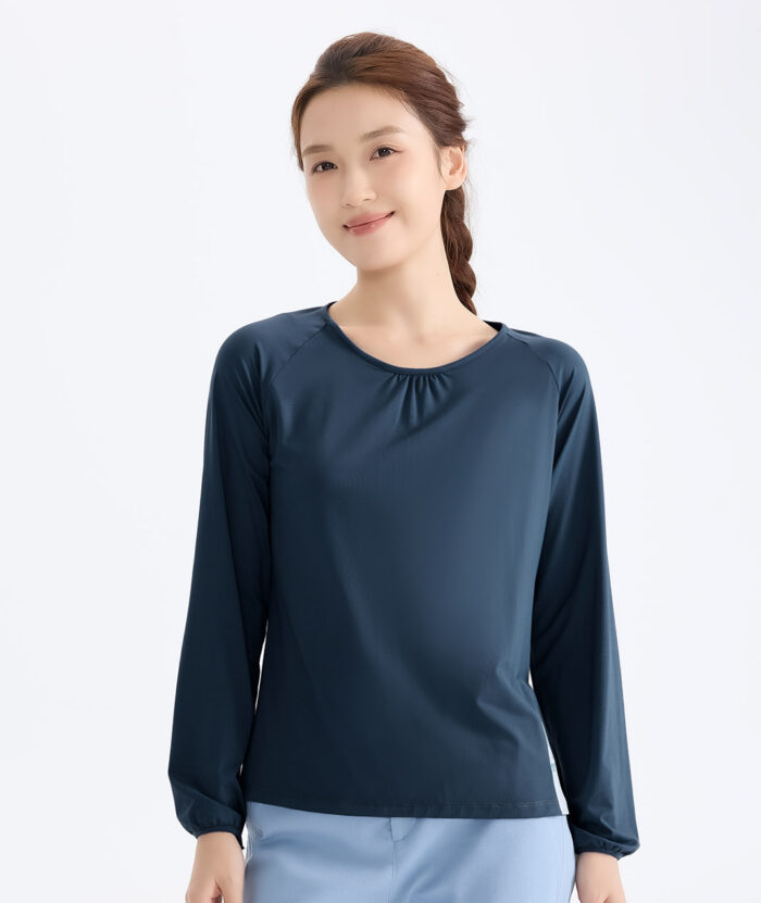 抗UV-Apex涼感彈性印花長袖上衣-女
