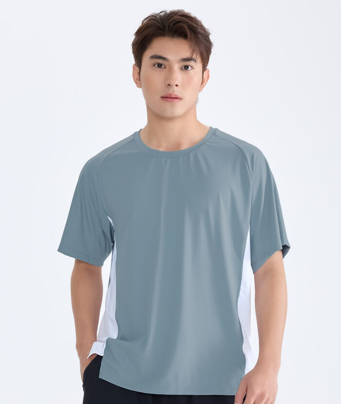 抗UV-Apex環保涼感裸肌配色短袖上衣-男
