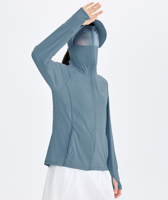 抗UV-Apex涼感彈性透氣全罩連帽外套-女