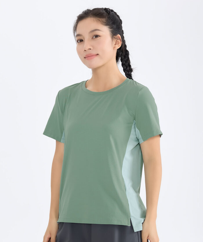 抗UV-Apex銀纖維抗菌圓領透氣短袖上衣-女