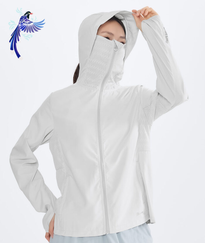 UV100x藍鵲-抗UV-Suptex清涼口罩連帽外套-女