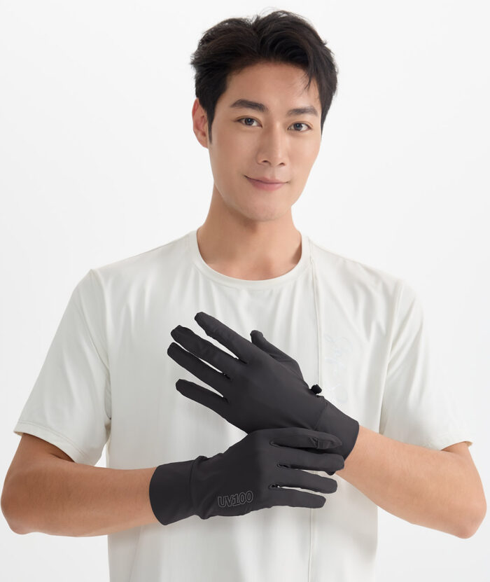 抗UV-Apex涼感彈性經典觸控掀指手套-男