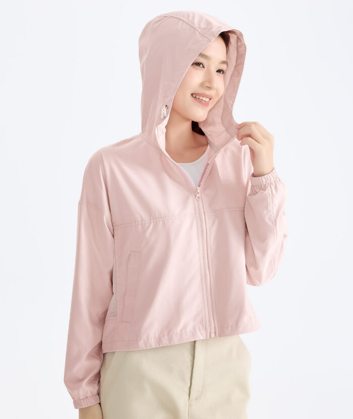 抗UV-Suptex清涼透氣造型拉鍊短版外套-女