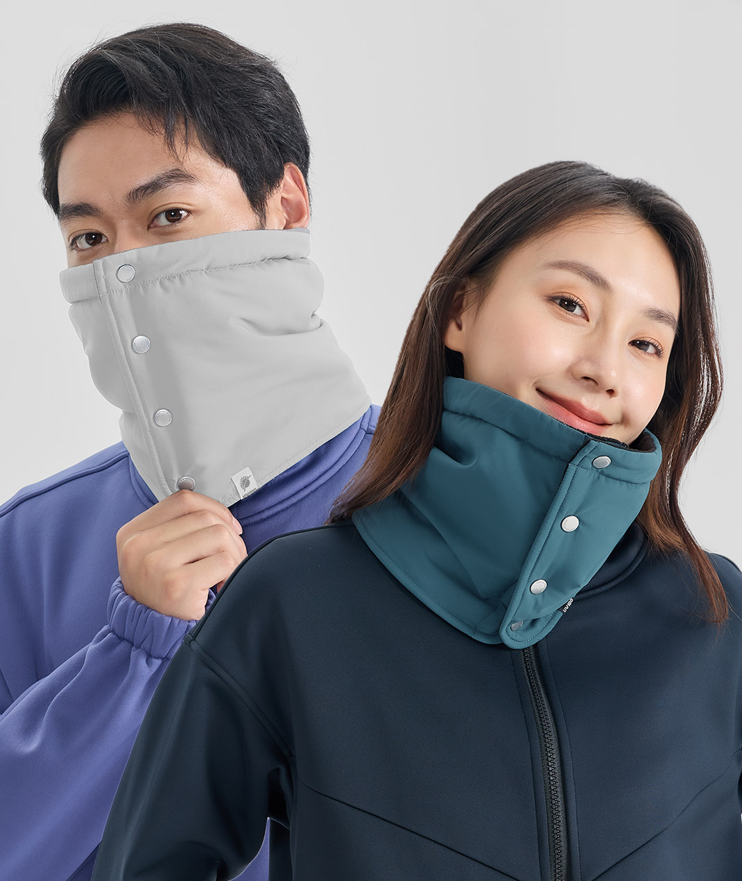 環保耐磨超潑科技羽絨雙面戴圍脖